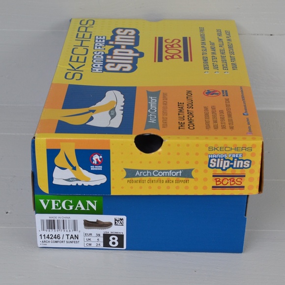 Skechers Slip-ins: BOBS Arch Comfort Sunfest Women sz 8 114246 Tan NEW - Picture 3 of 8